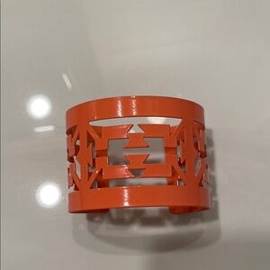 Orange Geometric Cutout Cuff Bracelet